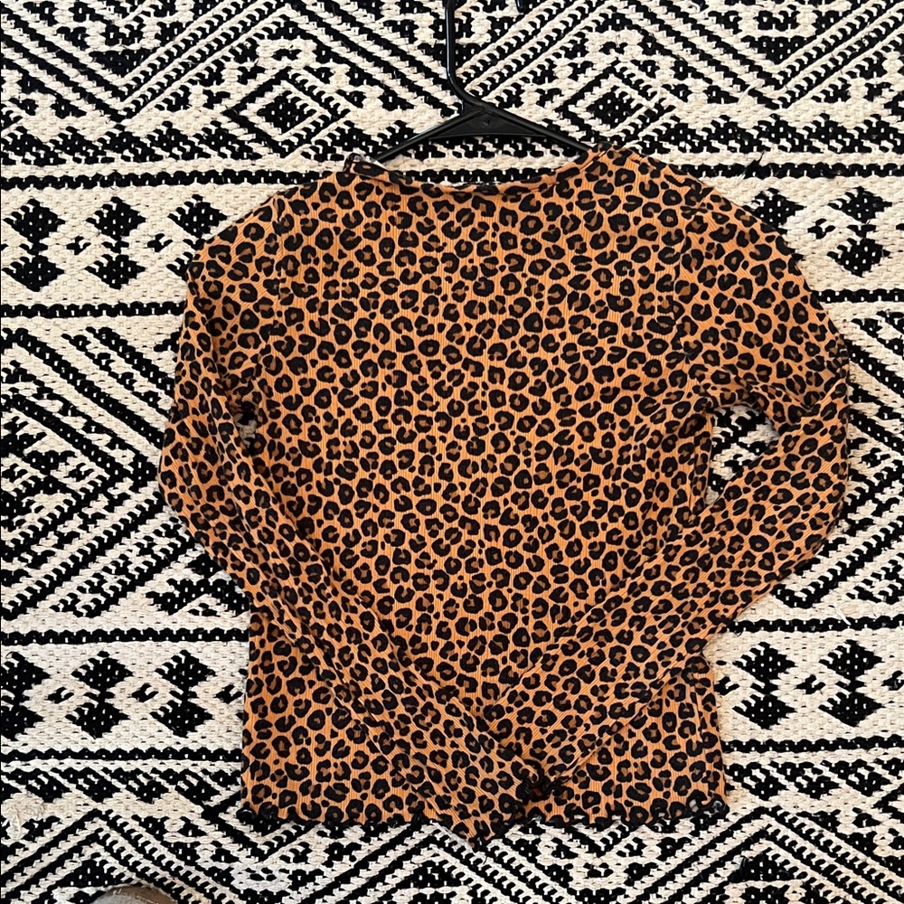 Art Class Cheetah Print Long Sleeve Top - Brown and Black - Picture 3 of 3